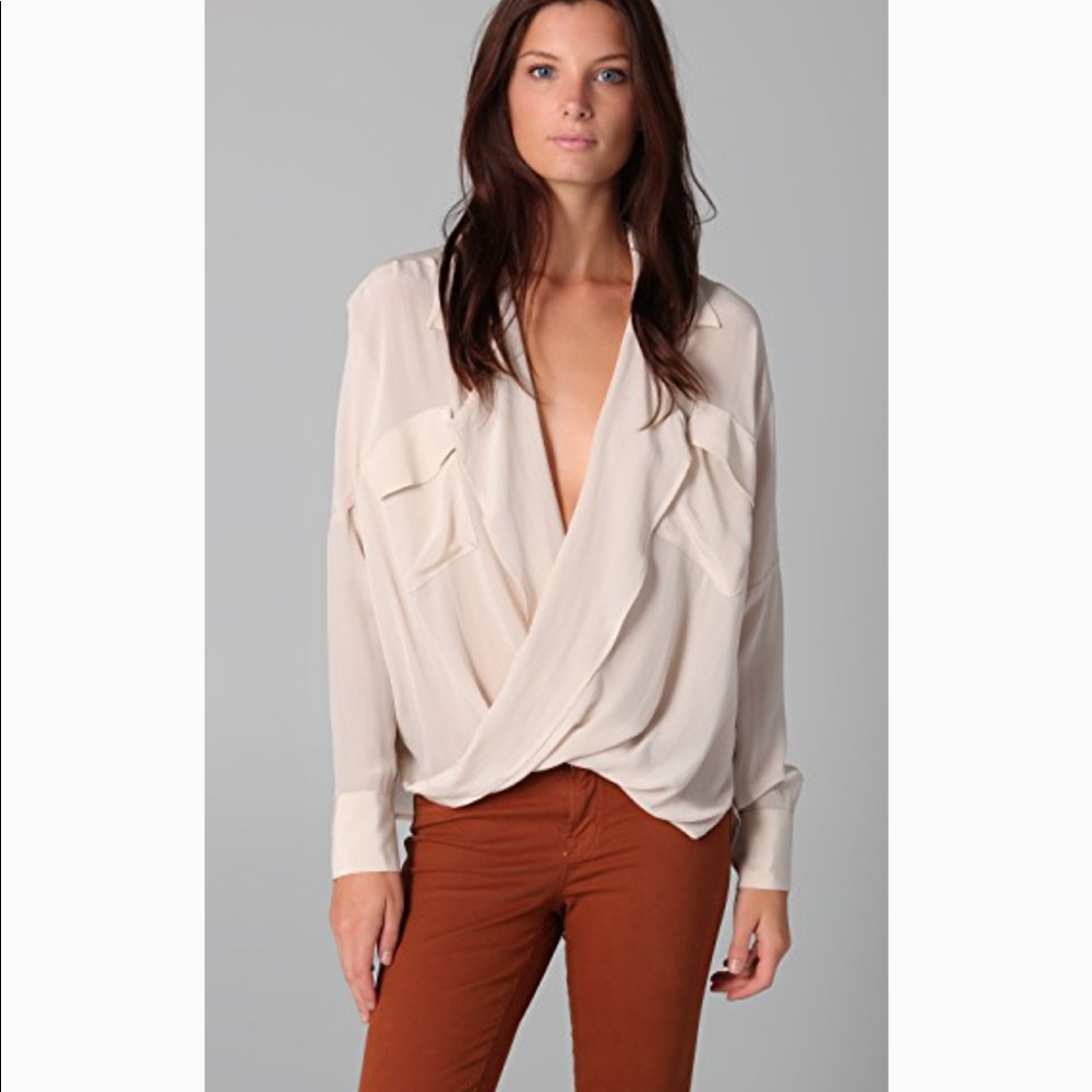 NEW Funktional fold front stripped blouse